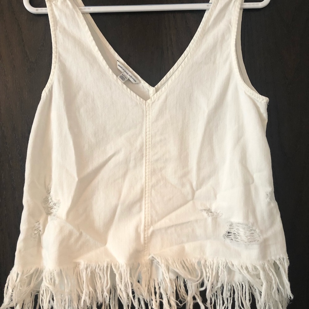 American Eagle Distressed denim tank, small, NWOT